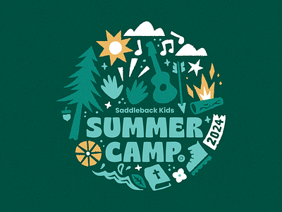 Summer Camp badge camp camping forest green illustration outdoors summer