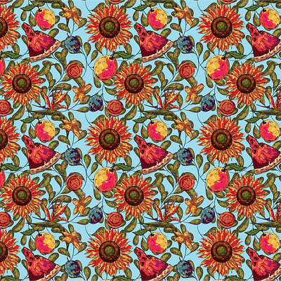 Summer Patterns Design adobe illustrator design digital art fruit fruity pattern graphic design illustration pattern pattern design pattern making summer summer pattern