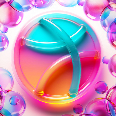 Dribbble Weekly Challenge Quick Sketch - Glass Dribbble Logo 3d abstract ai dribbbleweeklywarmup experiment glass glassmorphic graphic design graphicdesign illustration neon