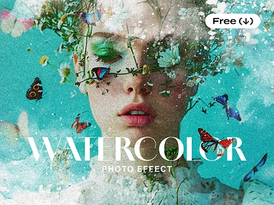 Watercolor Painting Photo Effect aquarelle download drawing effect free freebie illustration old painting photo photoshop pixelbuddha psd retro splatter template texture vintage watercolor worn