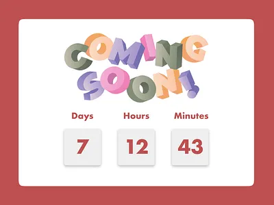Countdown Timer coming soon countdown timer dailyui day 14 design figma lunching timer ui uiux