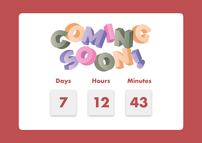 Countdown Timer coming soon countdown timer dailyui day 14 design figma lunching timer ui uiux