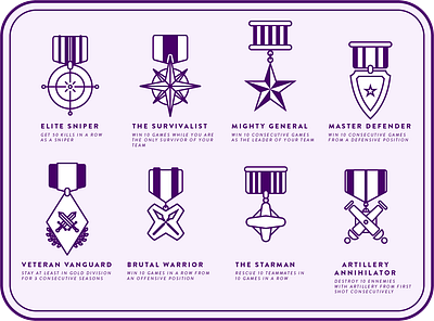 Medallions - Achievements achievements design game icon illustrator medal medallions rewards