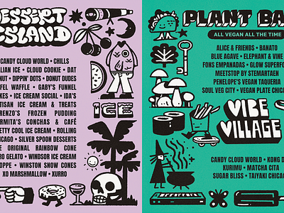 Lollapalooza 2024 F&B design foodandbeverage illustration lollapalooza music poster