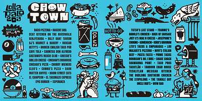 Lollapalooza 2024 F&B Posters design illustration lollapalooza poster