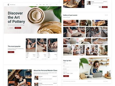 Pottery | Landing page branding colorful design designer illustration landing logo pottery study training typography ui ux web webdesign