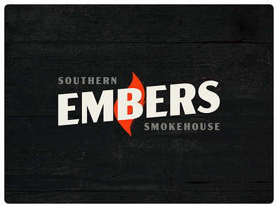 Embers Southern Smokehouse – For Sale bbq branding charcoal embers fire flame grill identity logo restaurant smokehouse southern wood