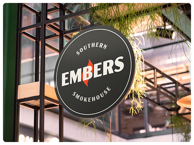 Embers Southern Smokehouse – For Sale bbq branding charcoal embers fire flame grill identity logo restaurant smokehouse southern wood