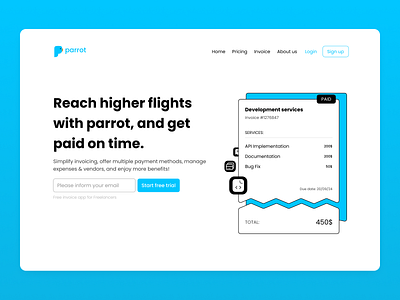 Invoice App Case Study f figma ill illustration invoice landing page study ui