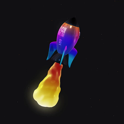 Toy Rocket 3d burn fuel launch rocket space splinetool threejs web