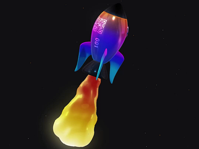 Toy Rocket 3d burn fuel launch rocket space splinetool threejs web
