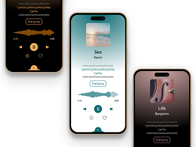 Music Player App app dark light mobile mockup music music player ui