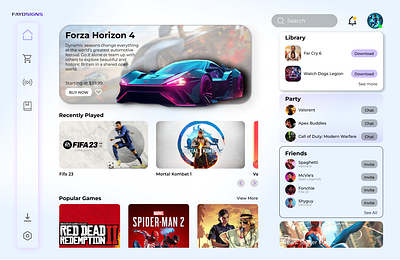 Dashboard of a Gaming Platform design figma gaming product design streaming ui uiux user interface
