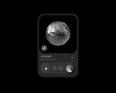 Audio player UI card audio card chrome dark mode design figma motion design music neumorphism player silver ui ui trends ux