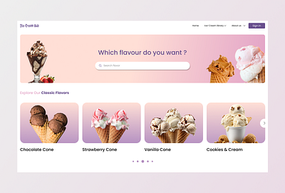 Ice-Cream website web design