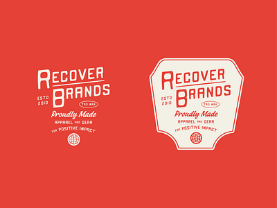 Recover Brands Apparel Badges badge branding clothing cotton eco logo organic patch sustainable typography