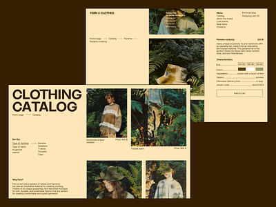 Concept of a clothing store made from fern design fashion graphic design nature neural network online store typography ui web yellow