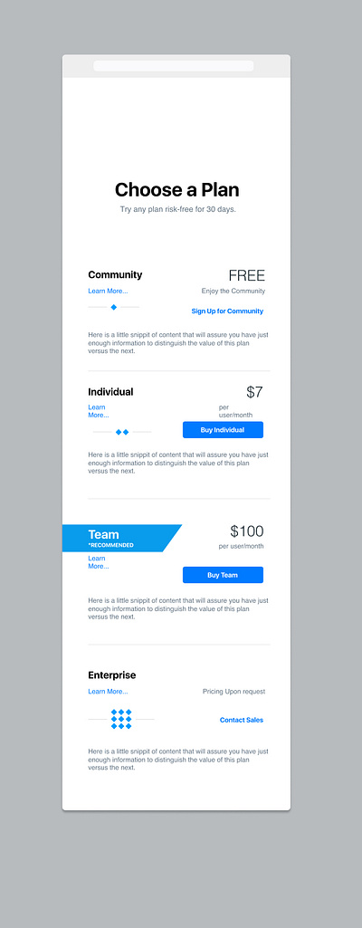 choose a plan app branding design flat typography ui ux web