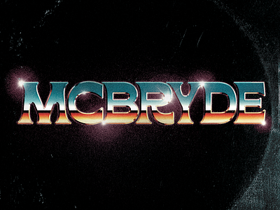 MCBRYDE album cover 80s album branding chrome design texture typo typography