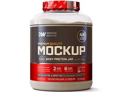 5 lbs Whey Protein Jar Mockup | Vol. A3-Pro amazon mockup label design label mockup mockup next gen mockup nutrition packaging design packaging mockup premium mockup product rendering protein jar realistic mockup supplement whey protein whey protein jar mockup