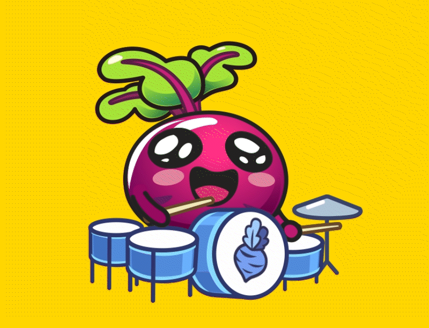 Beetroot and drums aftereffects animated animation coin crypto emoji illustration meme sticker stickers telegram token