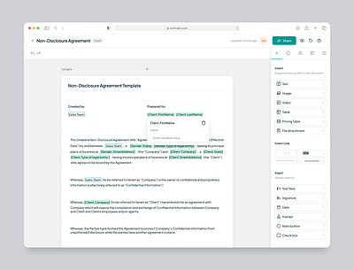 Contracts Editor - UI UX Design aggrement contract dashboard contracts contractsedit dashboard doc document edit saas saasdashboard ui ui design ui ux design user interface
