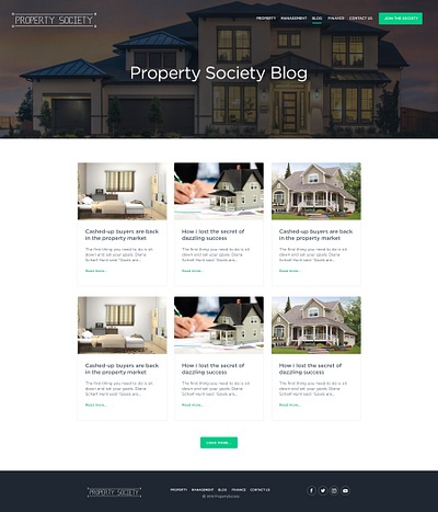 Property Society Blog app branding design flat typography ui ux web