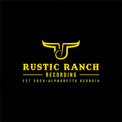 Rustic Ranch Logo Design cow skull logo flat illustration melody logo minimal modern music logo ranch ranch business logo ranch design ranch heritage logo ranch logo ranch service logo recording company logo rustic ranch skull logo skull melody symbolic