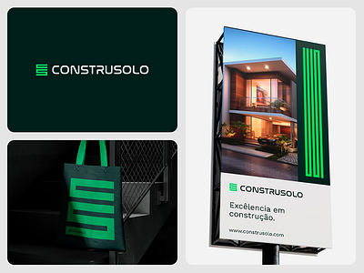 Construsolo brand brand identity branding construction design green logo logotype