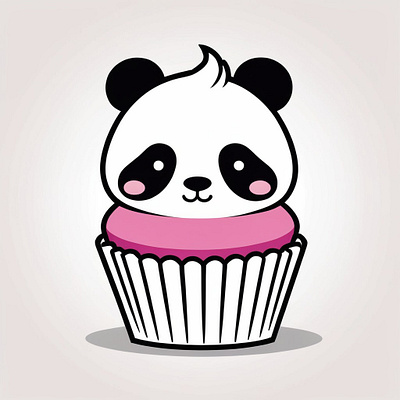 Panda Cupcake Delight graphic design