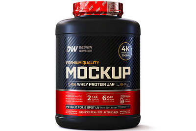 5 lbs Whey Protein Jar Mockup | Vol. B1-Pro amazon mockup label design label mockup mockup next gen mockup nutrition packaging design packaging mockup premium mockup product rendering protein jar realistic mockup supplement whey protein whey protein jar mockup