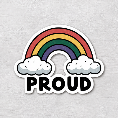 Shine Proudly: Rainbow Sticker graphic design