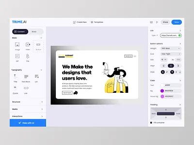 trime web studio app design graphic design studio ui ux website
