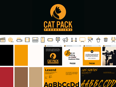 Branding black branding cat design film gold logo