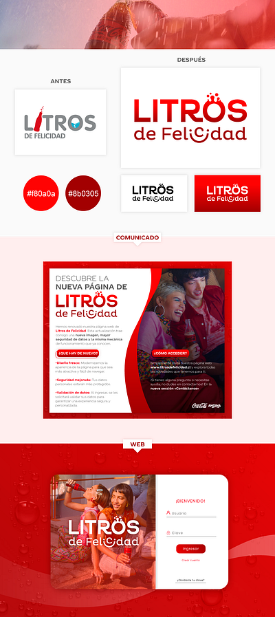 Restyling Litros de Felicidad branding coca cola email graphic design logo restyling ui