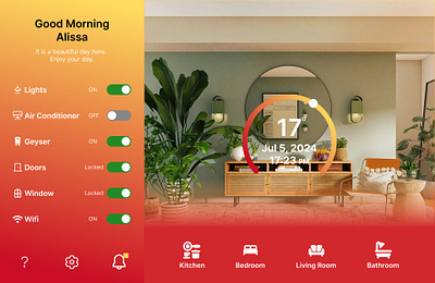 Home Monitoring UI Design app design ui