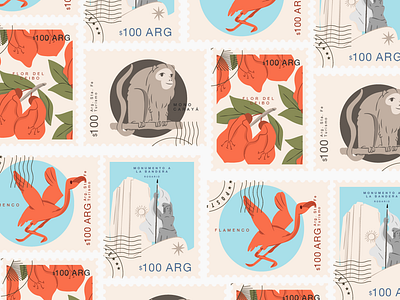 Stamps argentina design illustration mail procreate stamp stamps vector vintage