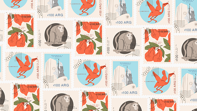 Stamps argentina design illustration mail procreate stamp stamps vector vintage