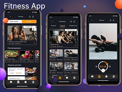 Fitnes App app design figma mobile ui ux uxui