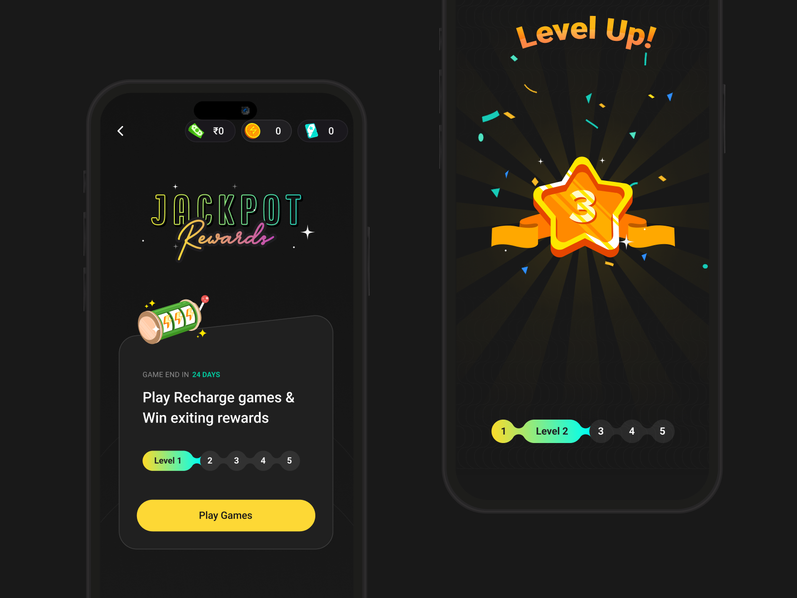 Rewards Dashboard! 🎮💰 animation clean color dark theme design finance fintech gamified design gaming experience illustration mobikwik motion graphics rewards ui ux