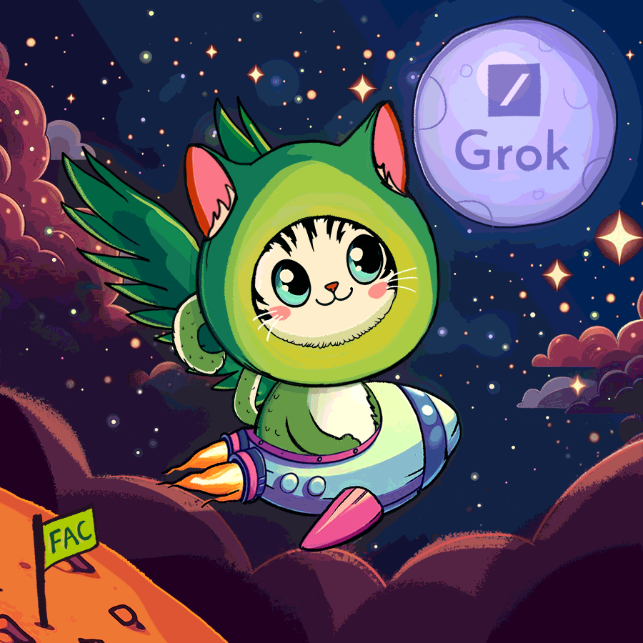 Flying Avocado Cat by Grok xAI caricatura cartoon cat classic dibujo fac flying gato gif illustration ilustración loop motion photoshop retro sky stars wings