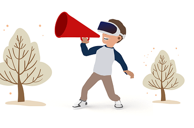 Metaverse Megaphone Man illustration adobe illustrator branding figma illustration ui