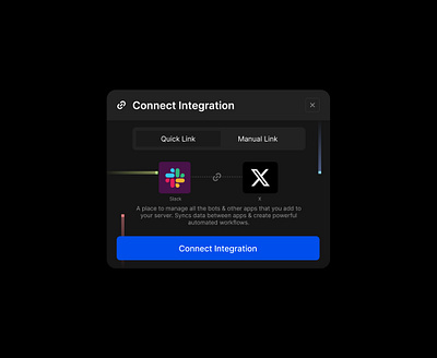 Integration modal connect data integration modal ui ux x