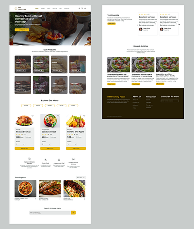 Food landing page branding design graphic design typography ui ux