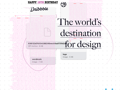 DRIBBBLE, HAPPY 15TH BIRTHDAY. creative design graphic design illustration vector