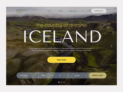 Iceland tours website design desktop iceland journey tourism tours trip ui uxui websitedesign