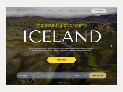 Iceland tours website design desktop iceland journey tourism tours trip ui uxui websitedesign
