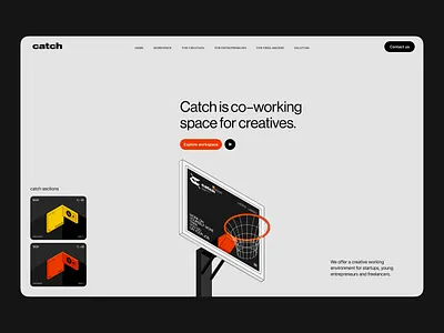 CATCH Store Landing page design exterior illustration interior landing page landing page design minimal ui user interface ux web design website workspace workspace website