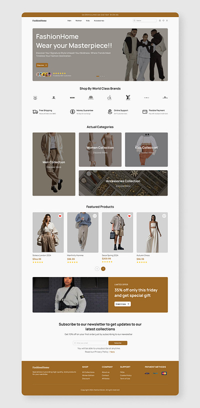 E commerce landing page ui design