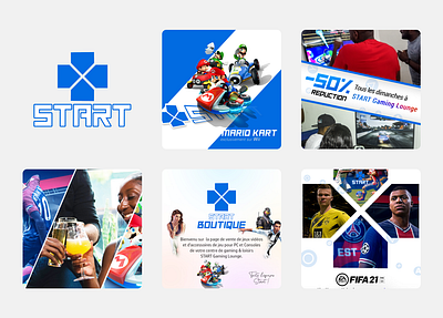 Gaming center Brand Social Post, Branding & Marketing blue design branding design flat design gamepad gaming graphic design instagram post logo mario marketing design post design presentation design social marketing social media